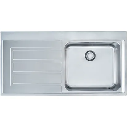 Franke, Spüle, Epos, EOX 611, Edelstahl, 1000 x 510 mm, Druckknopfventil (integral), Obeneinbau, TL