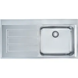 Franke, Spüle, Epos, EOX 611, Edelstahl, 1000 x 510 mm, Druckknopfventil (integral), Obeneinbau, TL